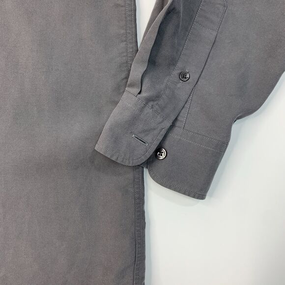 Ted Baker London Dress Shirt Mens 4 Gray Hidden Button Down Collared Long Sleeve - Picture 3 of 13